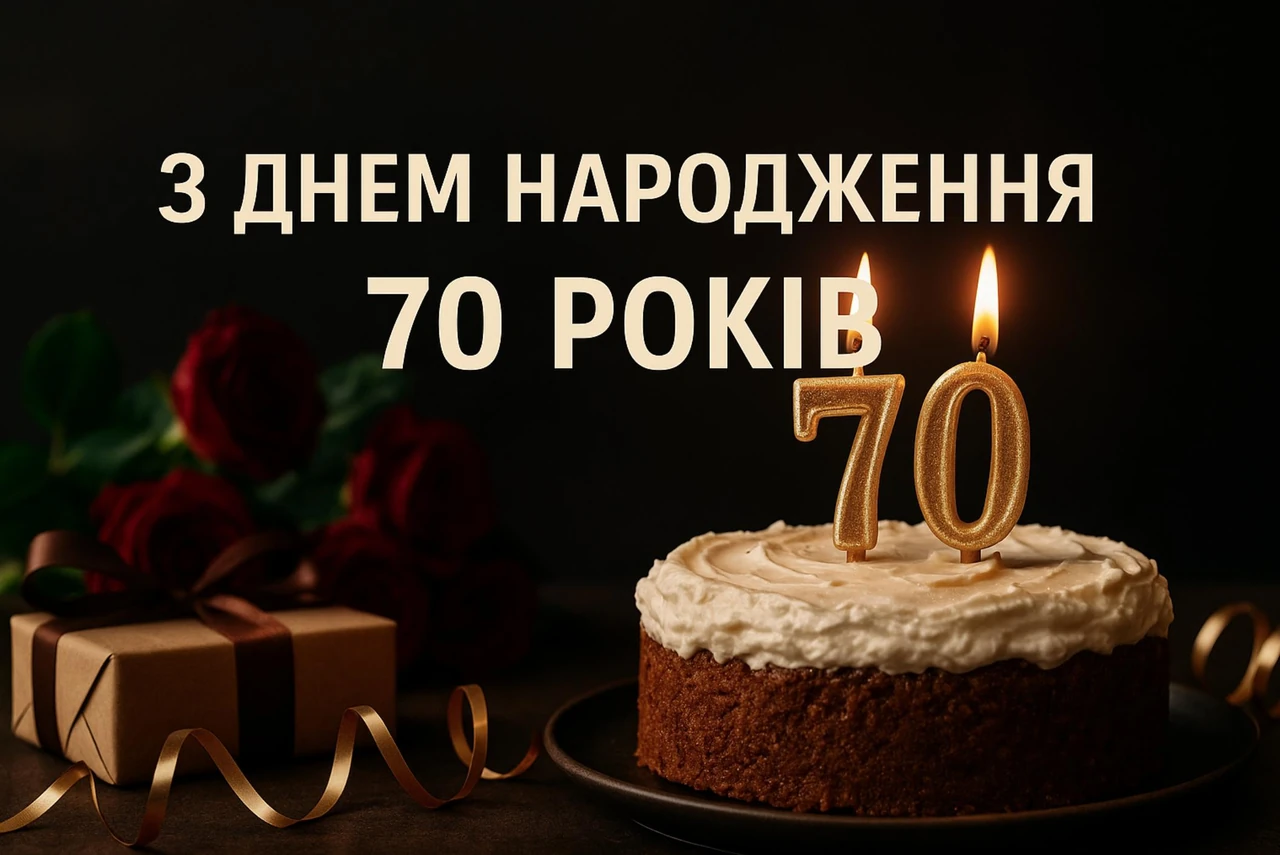 Прикольні листівки з ювілеєм 70 років жінці: теплі привітання з душею