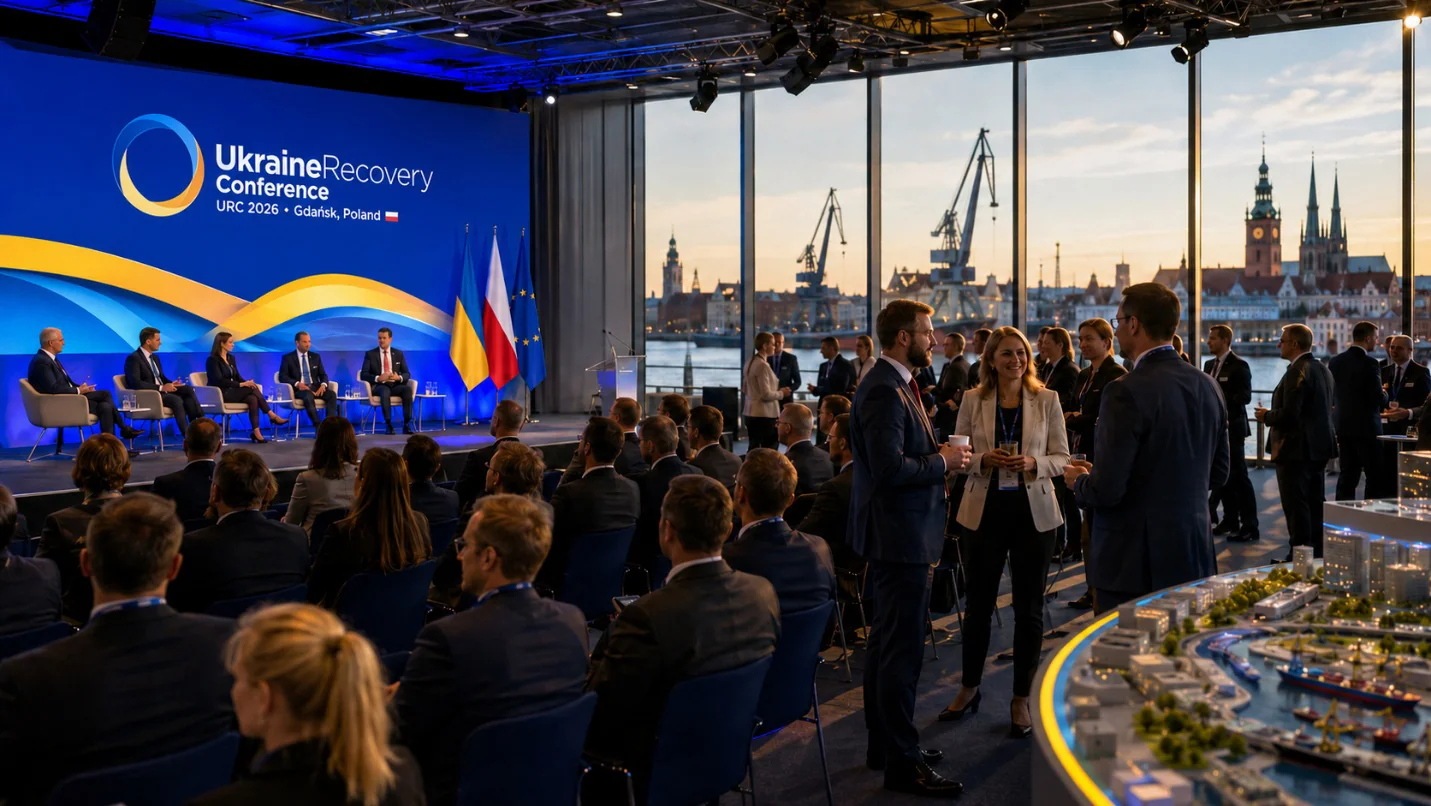 Учасники Ukraine Recovery Conference URC-2026 обговорюють відновлення України в Гданську